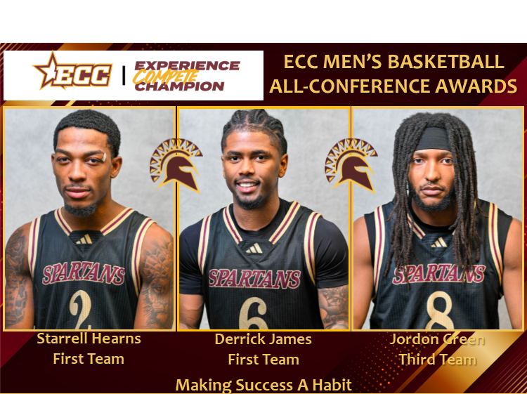 Starrell Hearns, Derrick James and Jordan Green Earn ECC Men's Basketball All-Conference Honors